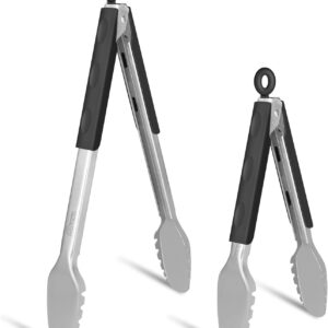 Stainless Steel Kitchen Tongs Grill Tongs Set of 2 9" and 12"