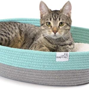 Kitty City Cat Bed, Cotton, 14"W x 19"L x 5"H