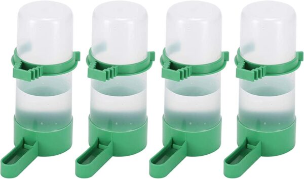 4Pcs Bird Water Feeder Plastic Drinker Feeder Water Clip for Parrots Budgie Cockatiel Lovebirds