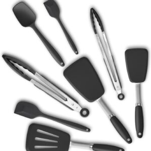 Silicone Spatulas Set Turners Tongs Cooking Utensils Set