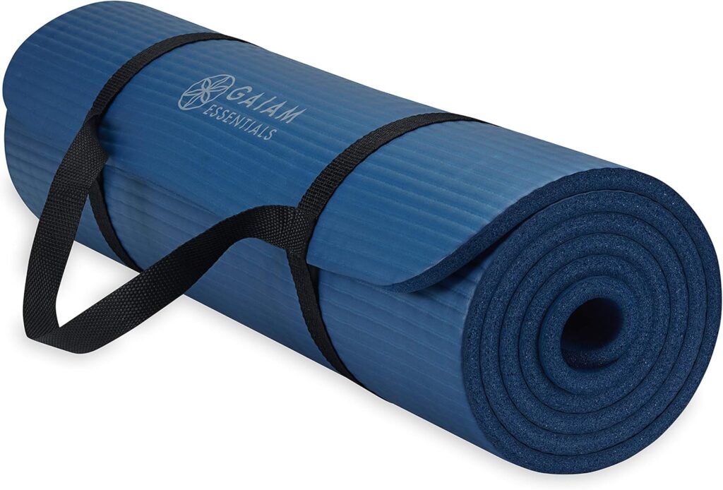 Thick Yoga Mat Fitness & Exercise Mat with Easy-Cinch Yoga Mat Carrier Strap, 72"L x 24"W x 2/5 Inch Thick